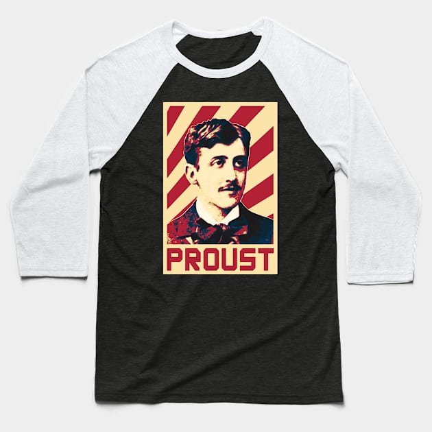 Marcel Proust Retro Baseball T-Shirt by Nerd_art